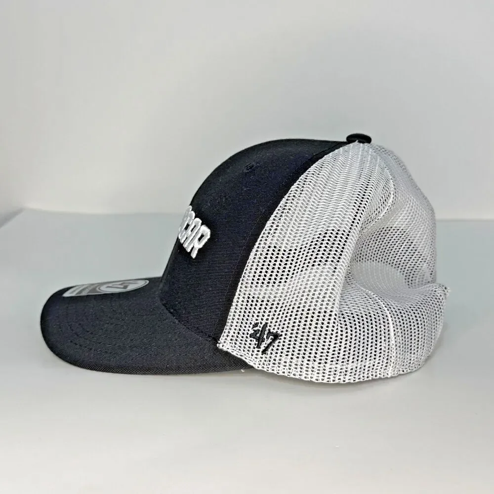 NASCAR 47 Brand Trucker Hat Black White Snapback Adjustable Racing Cap New